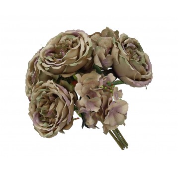 Bukiet róz-hortensji bez-ziel l 30cm d 25cm
