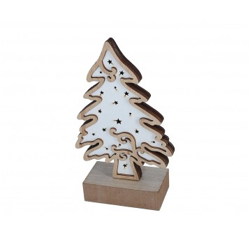 Choinka naturalno-biala z ledami 20cm /12cm