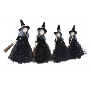 Czarownica z miotłą do dekoracji 25cm