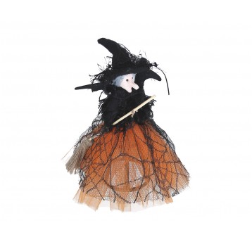 Czarownica z miotłą do dekoracji 27cm