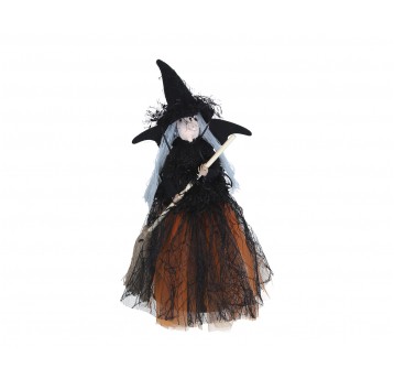 Czarownica z miotłą do dekoracji 48cm