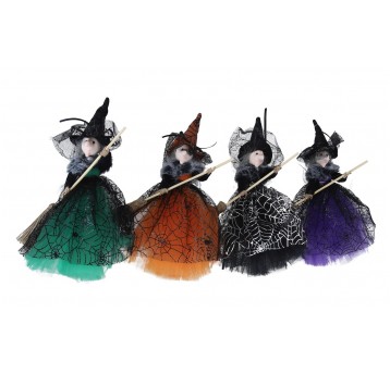 Czarownica z miotłą do kompozycji mix kol.26cm