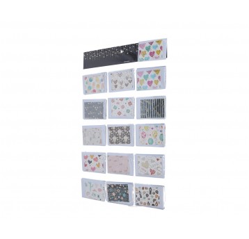 Dekor. papierowe bileciki 8cm/11cm op=120st