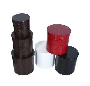 Dekor. pudełka tektur.s/3 mix kol. śr 18cm/17cm