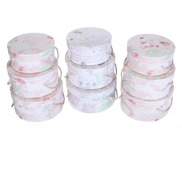 Dekor. pudełka tektur.s/3 mix kol.śr 22cm/12cm