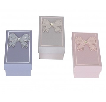 Dekor. pudełka tekturowe mix kol. 13cm/8cm/6cm