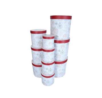 Dekor. pudełka tekturowe s/10 śr 31cm/32cm