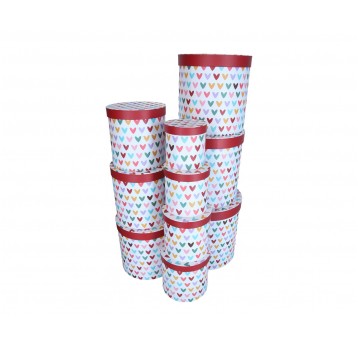 Dekor. pudełka tekturowe s/10 śr 31cm/32cm