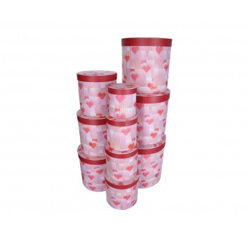 Dekor. pudełka tekturowe s/10 śr 31cm/32cm