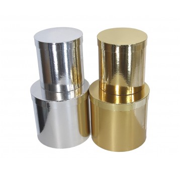 Dekor. pudełka tekturowe s/2 mix kol.śr23cm/22cm