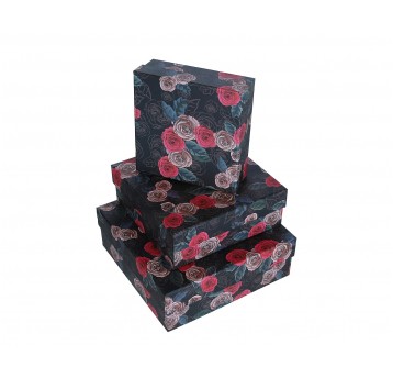 Dekor. pudełka tekturowe s/3 10cm/28cm/28cm