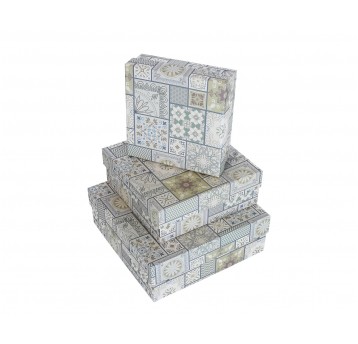 Dekor. pudełka tekturowe s/3 10cm/28cm/28cm