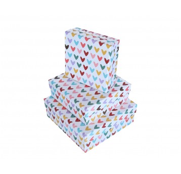 Dekor. pudełka tekturowe s/3 10cm/28cm/28cm