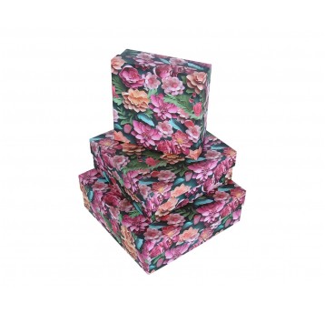 Dekor. pudełka tekturowe s/3 10cm/28cm/28cm