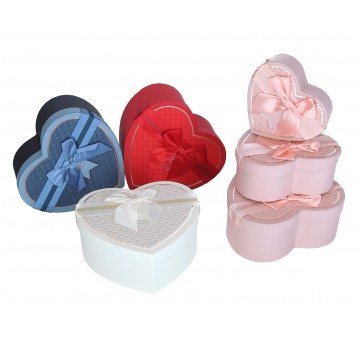 Dekor. pudełka tekturowe s/3 mix 20cm/21cm/9cm