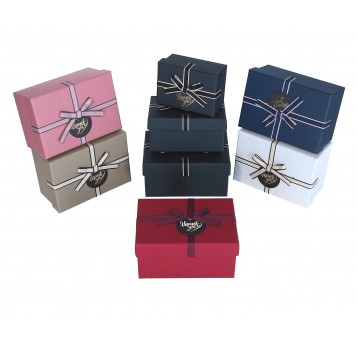 Dekor, pudełka tekturowe s/3 mix kol.8cm/15cm/11cm