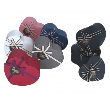 Dekor. pudełka tekturowe s/3 mix kol 8cm/15cm/13cm