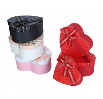 Dekor. pudełka tekturowe s/3 mix kol 9cm/21cm