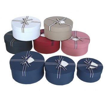 Dekor. pudełka tekturowe s/3 mix kol.śr 15cm/8cm