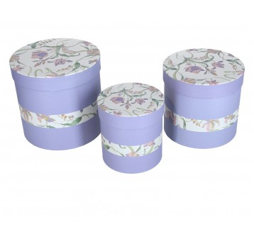 Dekor. pudełka tekturowe s/3 mix kol.śr 18cm/17cm