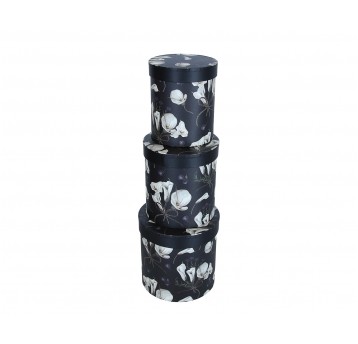 Dekor. pudełka tekturowe s/3 śr 17cm/17cm