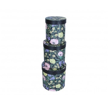 Dekor. pudełka tekturowe s/3 śr 17cm/17cm