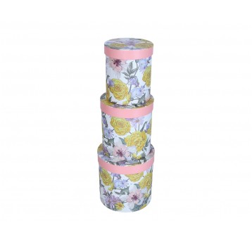 Dekor. pudełka tekturowe s/3 śr 17cm/17cm