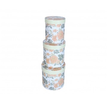 Dekor. pudełka tekturowe s/3 śr 17cm/17cm