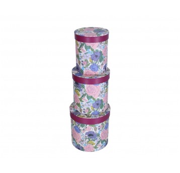 Dekor. pudełka tekturowe s/3 śr 17cm/17cm