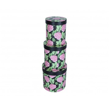 Dekor. pudełka tekturowe s/3 śr 17cm/17cm