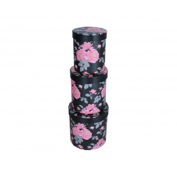 Dekor. pudełka tekturowe s/3 śr 17cm/17cm