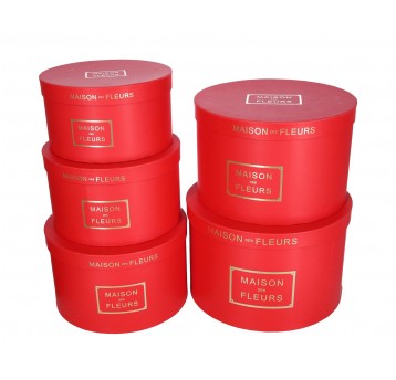 Dekor. pudełka tekturowe s/5 śr 32cm/21cm