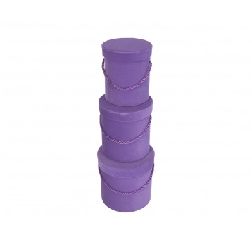 Dekor. pudełka welurowe s/3 śr 17cm/17cm