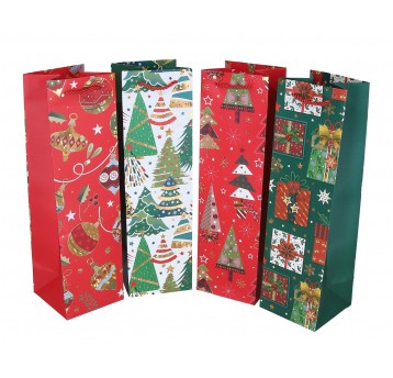 Dekor. torebki na alkohol mix 38cm/11cm/11cm