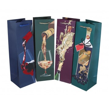 Dekor. torebki na alkohol mix 38cm/11cm/11cm