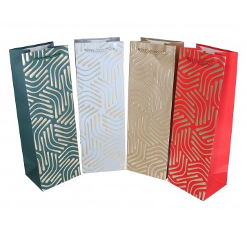 Dekor. torebki na alkohol mix kol 36cm/12cm/10cm