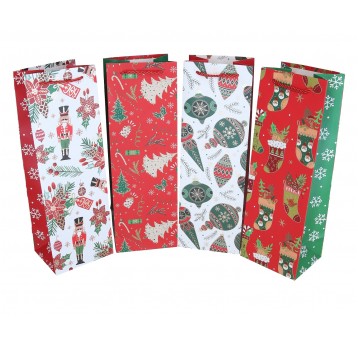 Dekor.torebki na alkohol mix kol.36cm/12cm/10cm