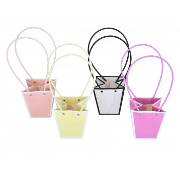 Dekor. torebki papier. na kwiaty mix kol.13cm/12cm