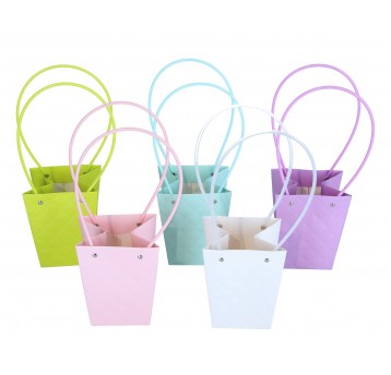 Dekor. torebki papier.na kwiaty mix kol.15cm/13cm