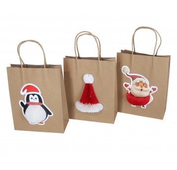 Dekor. torebki papierowe mix 23cm/18cm/8cm