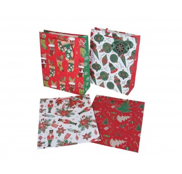 Dekor. torebki papierowe mix kol.32cm/26cm/10cm