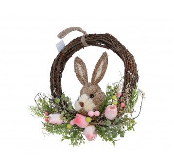 Dekoracja wielkanocna z zajączkiem śr 30cm