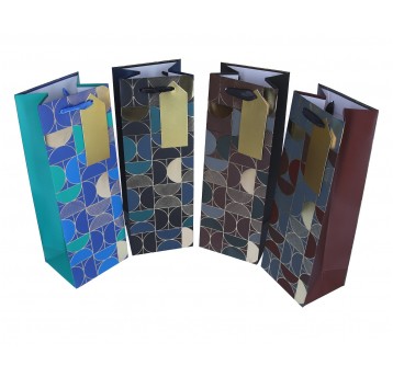 Dekoracyjna torebka papierowa na wino 35cm/10cm