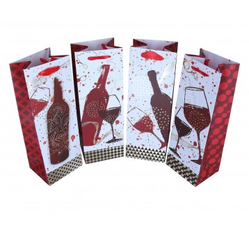 Dekoracyjna torebka papierowa na wino 35cm/10cm