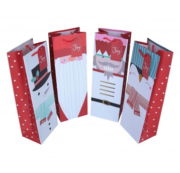 Dekoracyjna torebka papierowa na wino 35cm/10cm