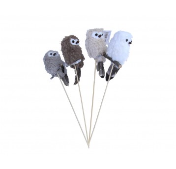 Dekoracyjne bożoarodzeniowe sowy na piku 30cm