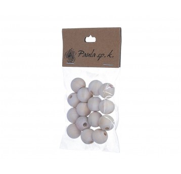 Dekoracyjne drewniane korale - 15 szt. śr.1,5cm