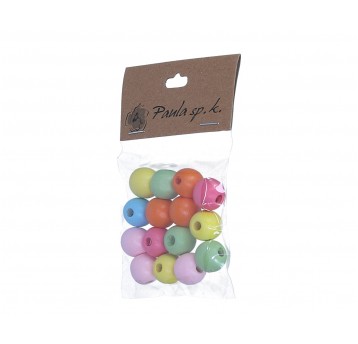 Dekoracyjne drewniane korale - 15 szt. śr.1,5cm