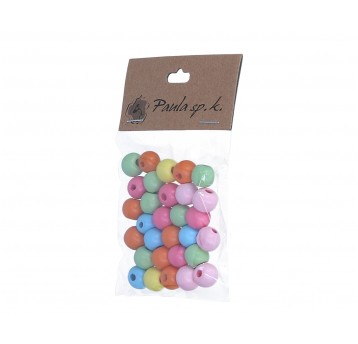 Dekoracyjne drewniane korale - 30 szt. śr.1,2cm