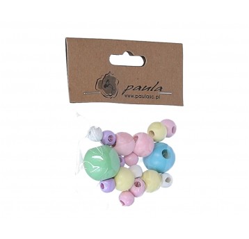 Dekoracyjne korale drewniane mix kol i rozm